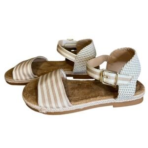 MIA Espadrille Sandals‎ Ankle Strap Striped Casual Shoes Size 3